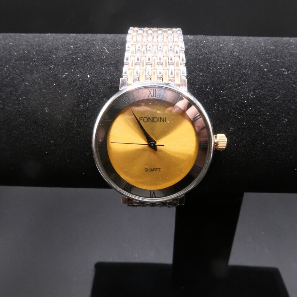 Vintage Fondini Unisex Dual Tone Roman Dial Quartz Watch New Battery